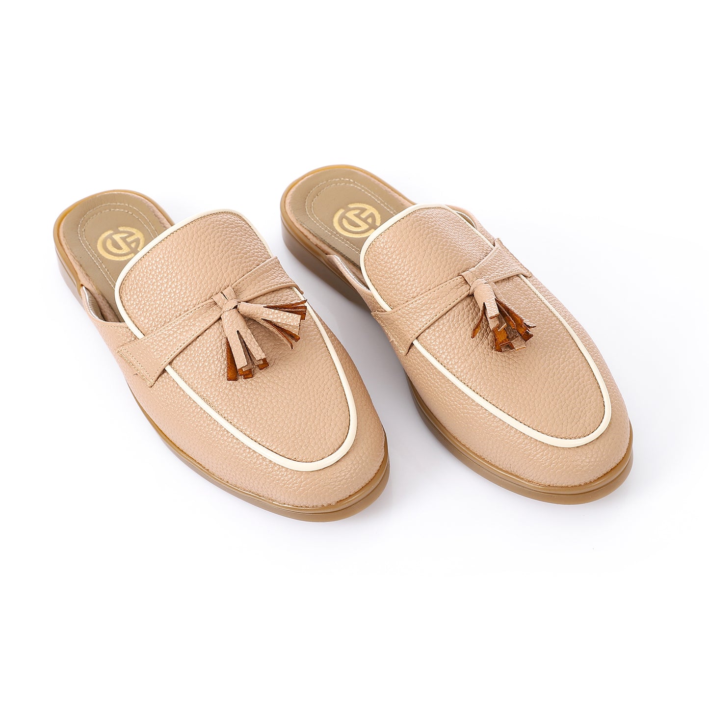 Sandstone Elegance Tassel Mules