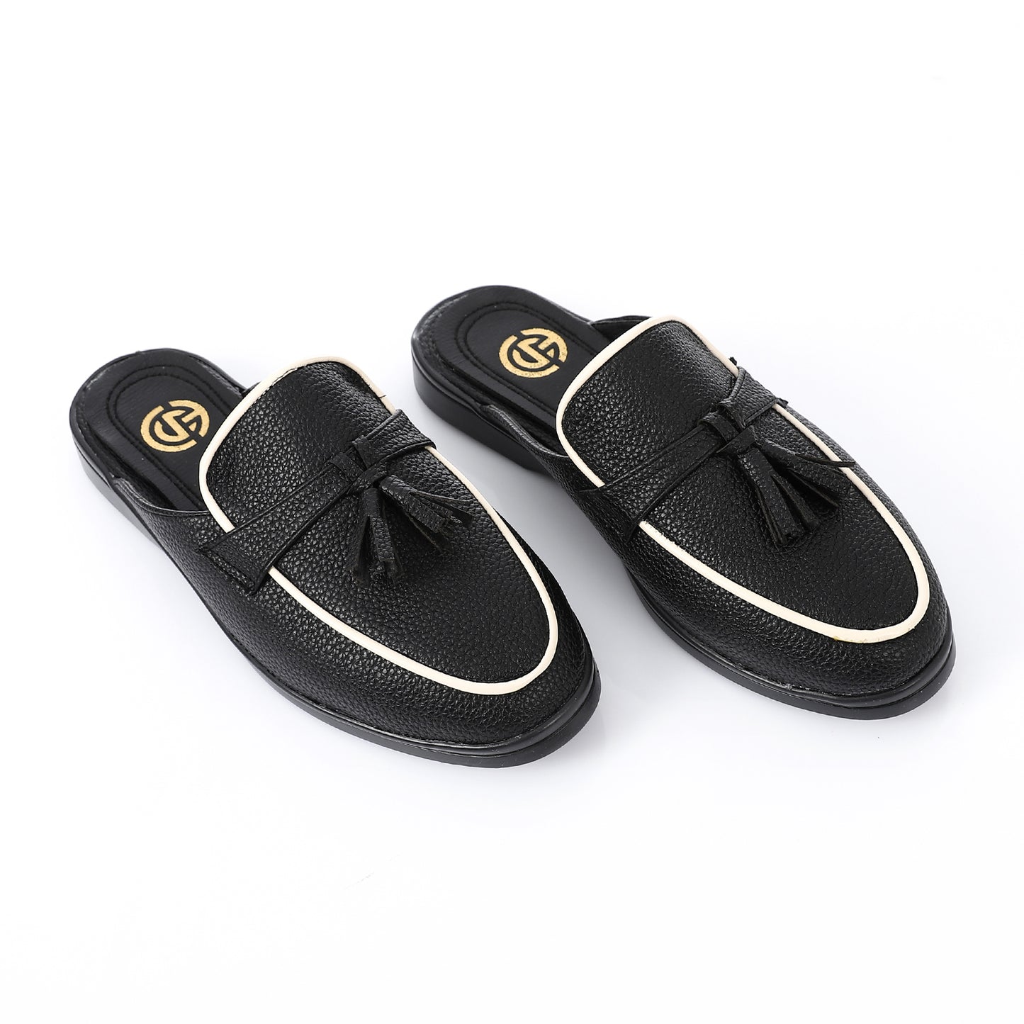Noir Edge Tassel Mules