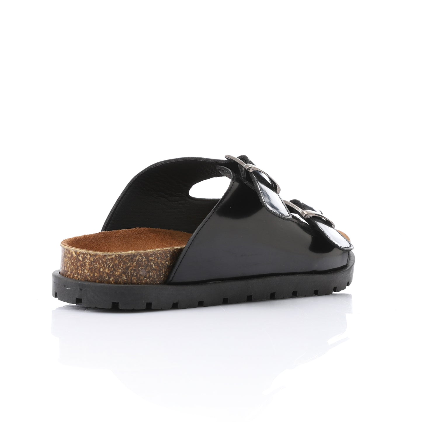 Shinny Black Birko Sandal