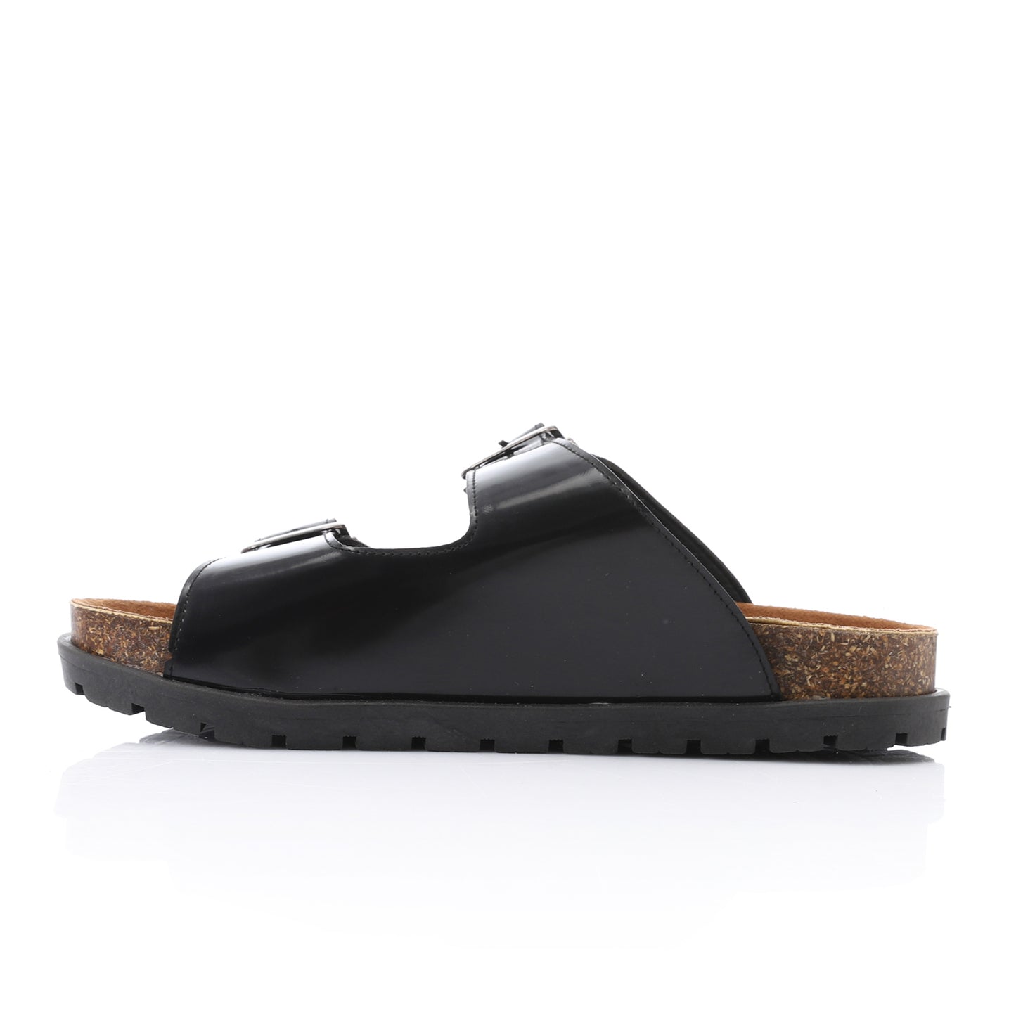 Shinny Black Birko Sandal