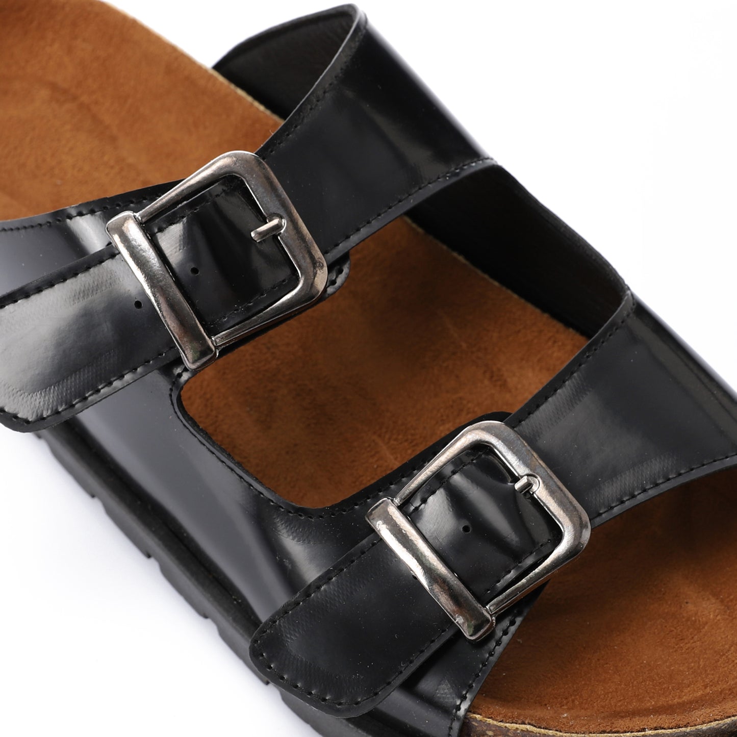 Shinny Black Birko Sandal