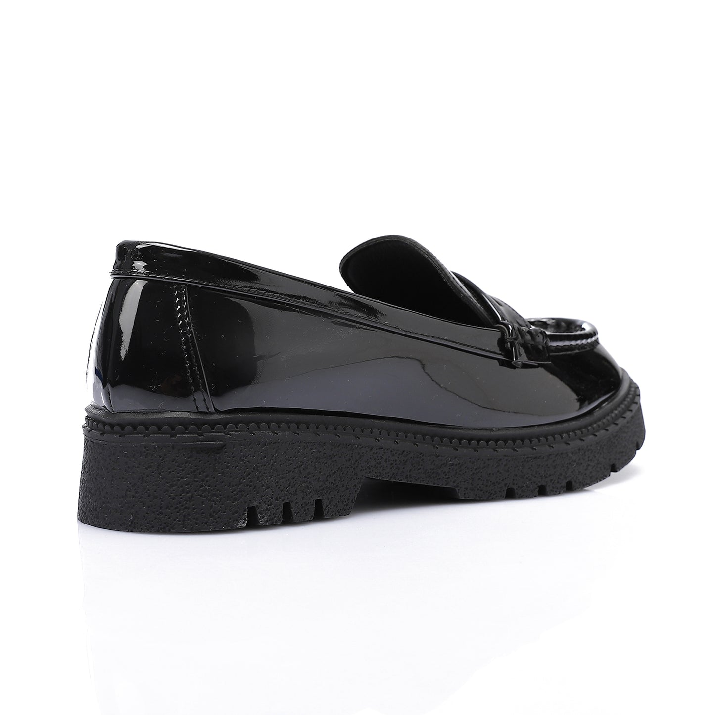 Tassel loafers in black faux leather