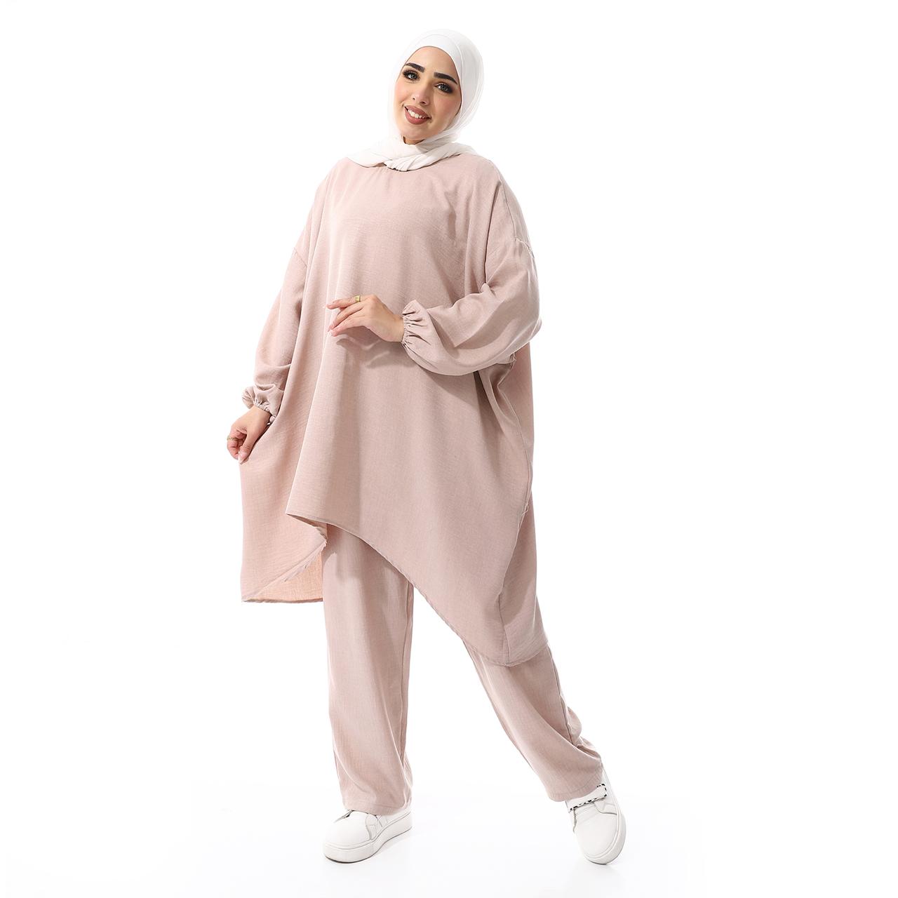 Buttoned Sleeveless Set Brick