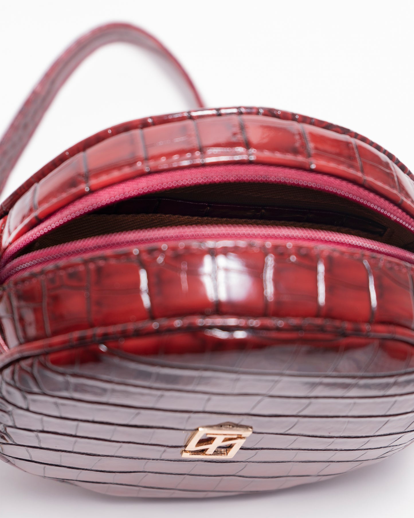 Snake Leather Round Cross Bag