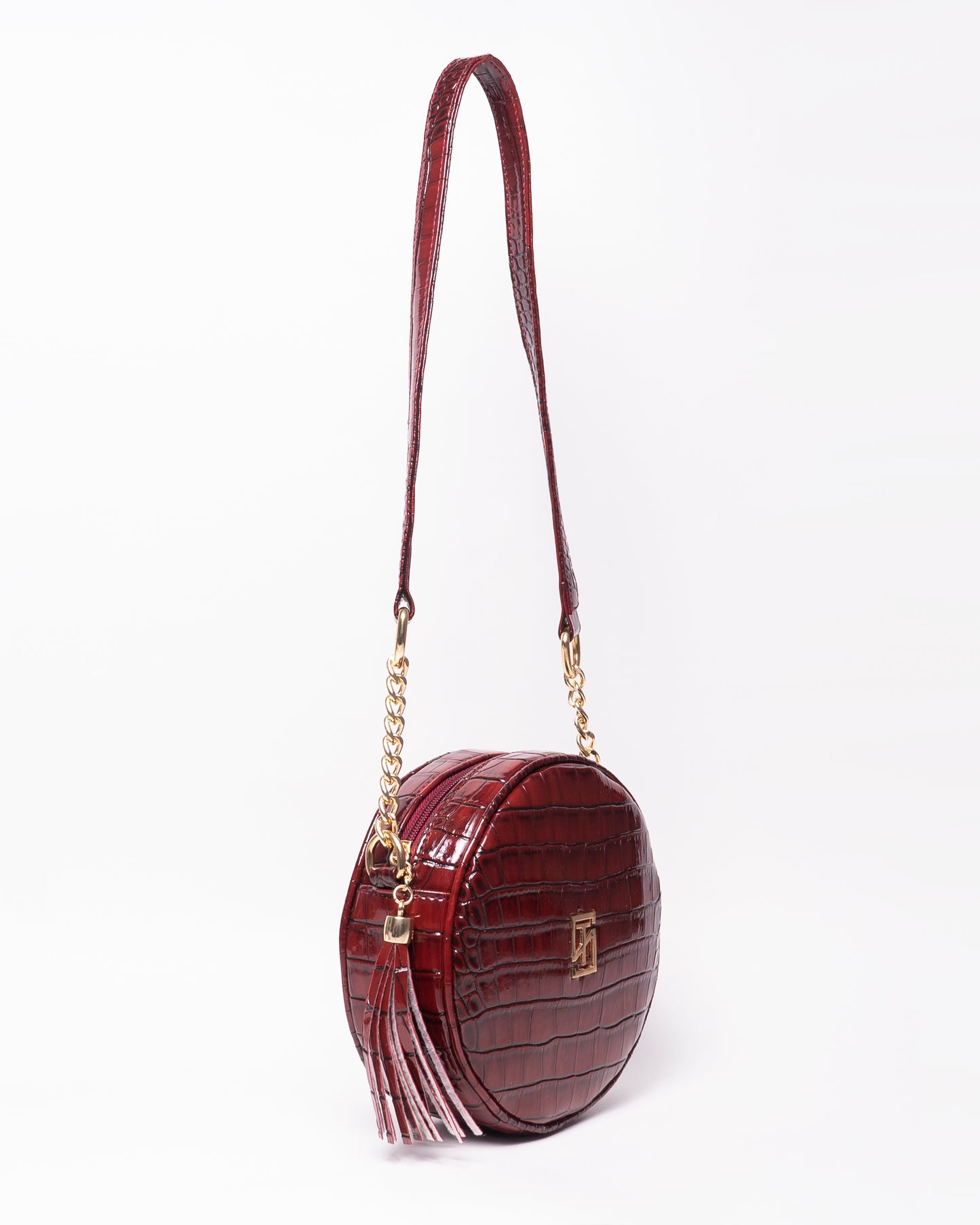 Snake Leather Round Cross Bag