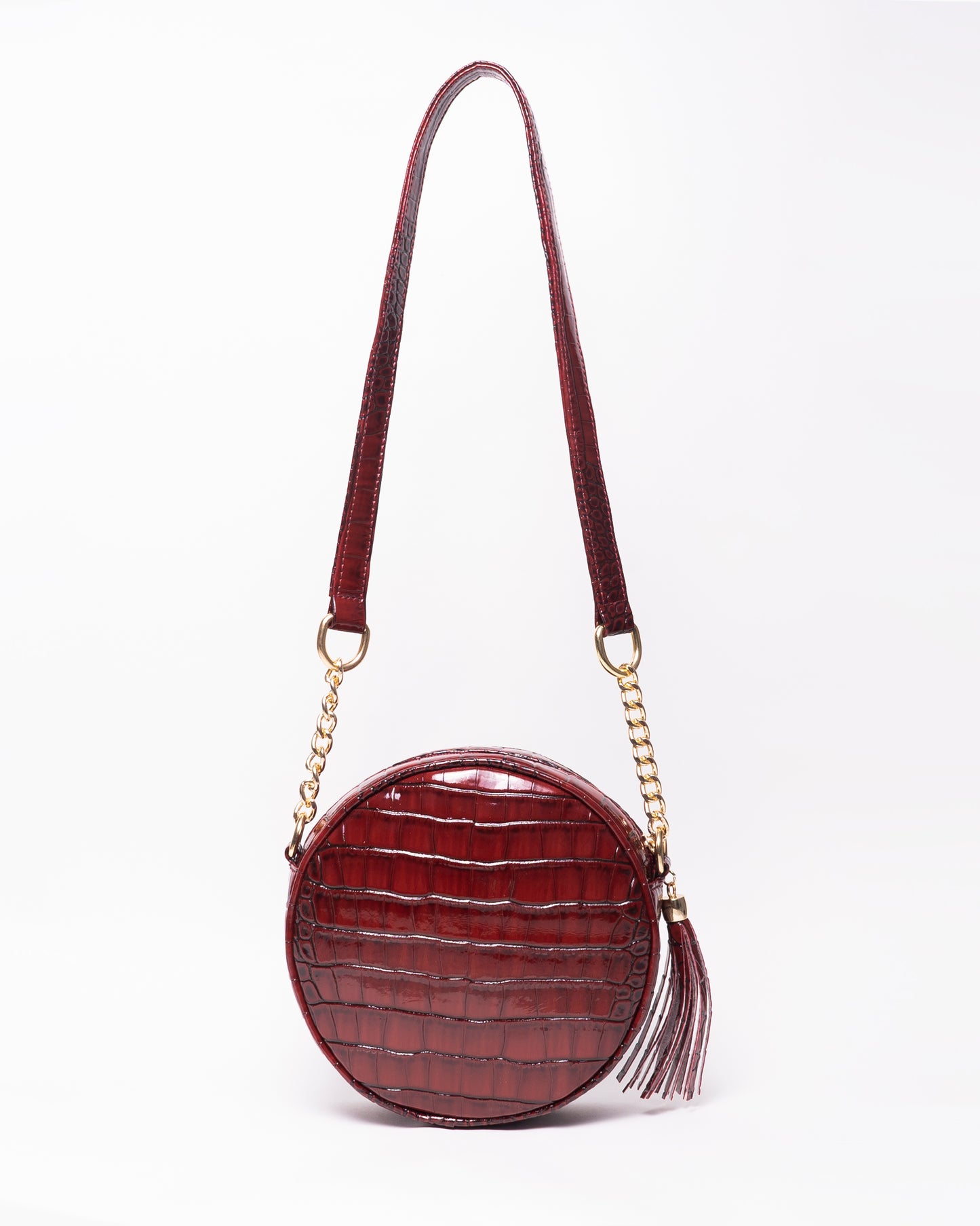 Snake Leather Round Cross Bag