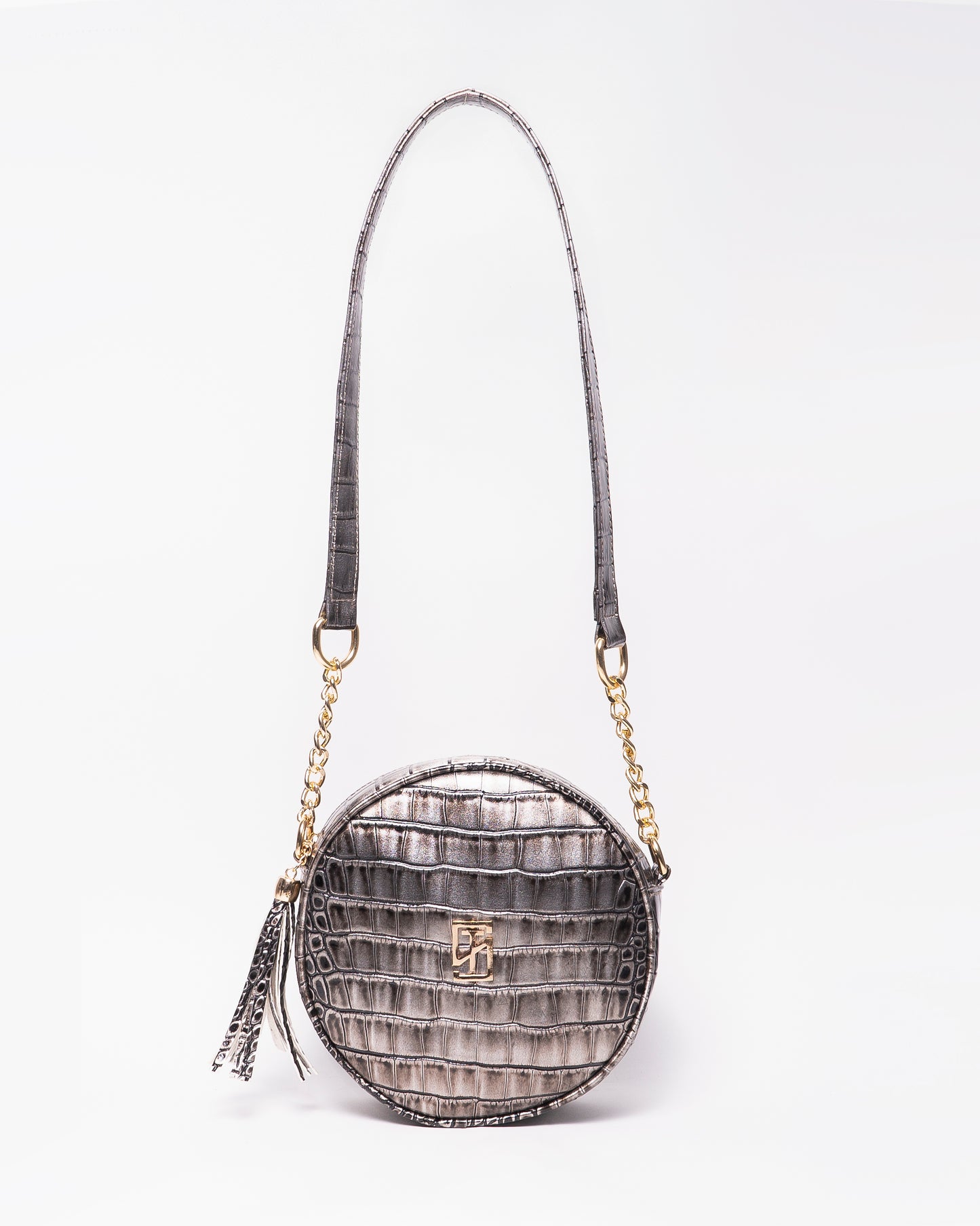 Snake Leather Round Cross Bag