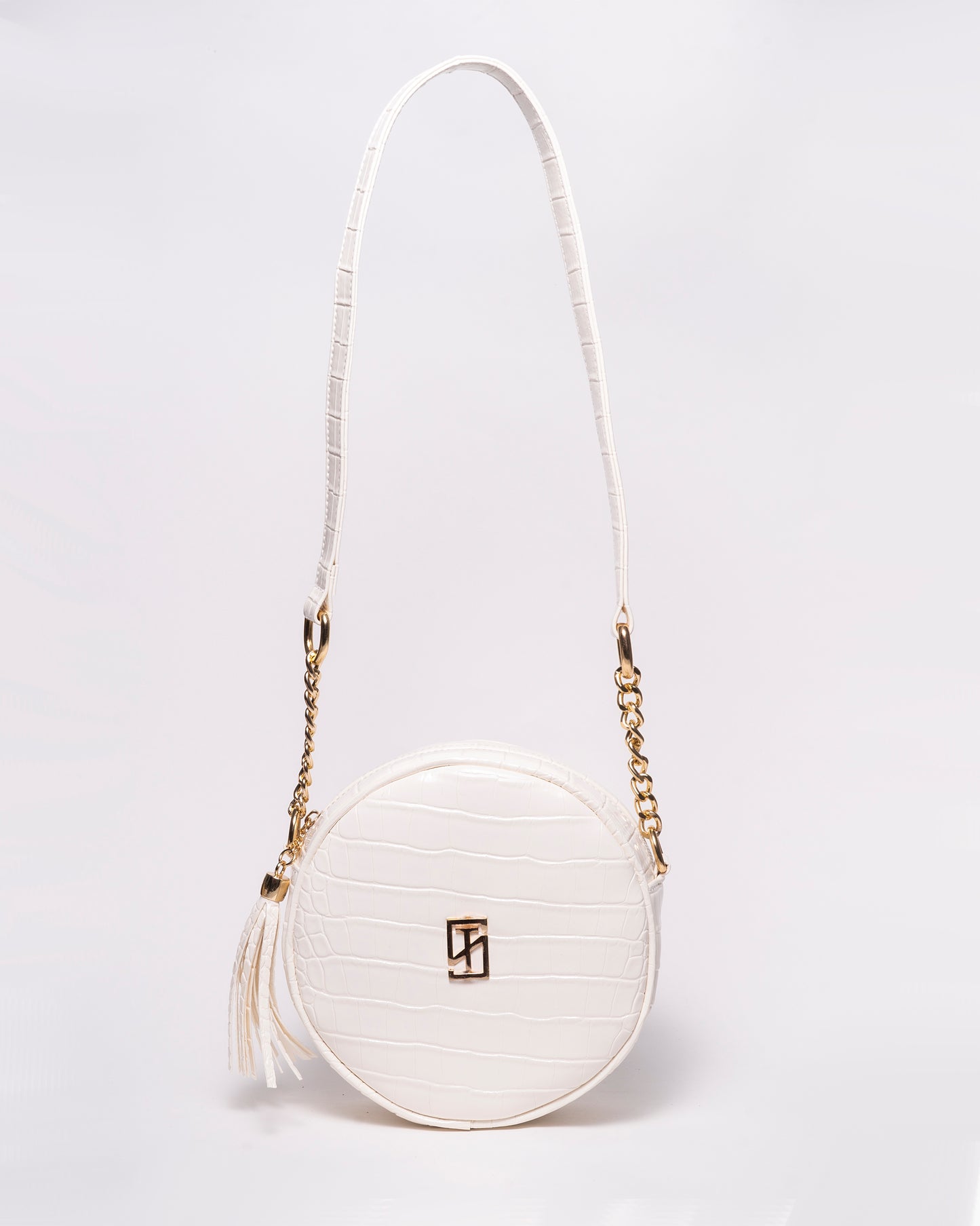 Snake Leather Round Cross Bag