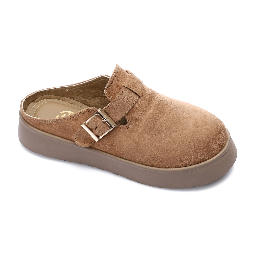 ONLY faux suede teddy lined clogs