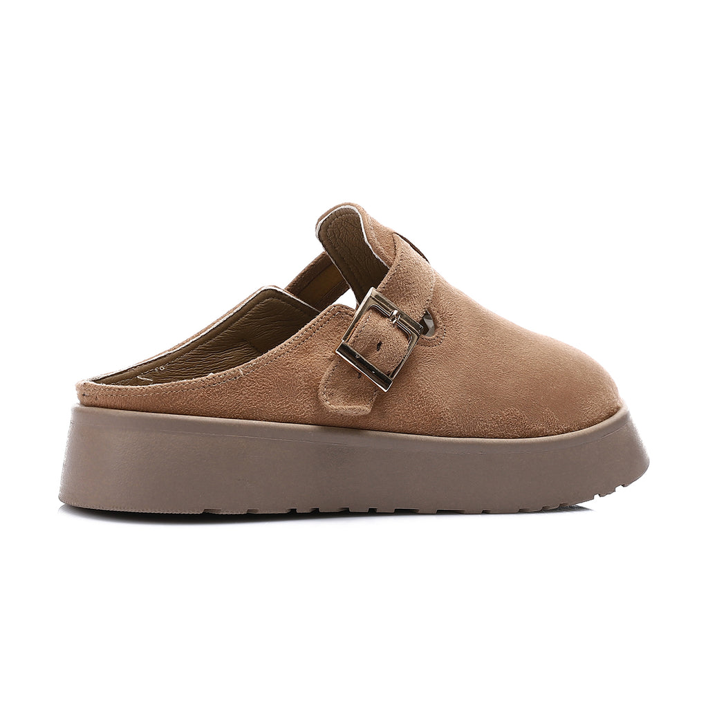 ONLY faux suede teddy lined clogs