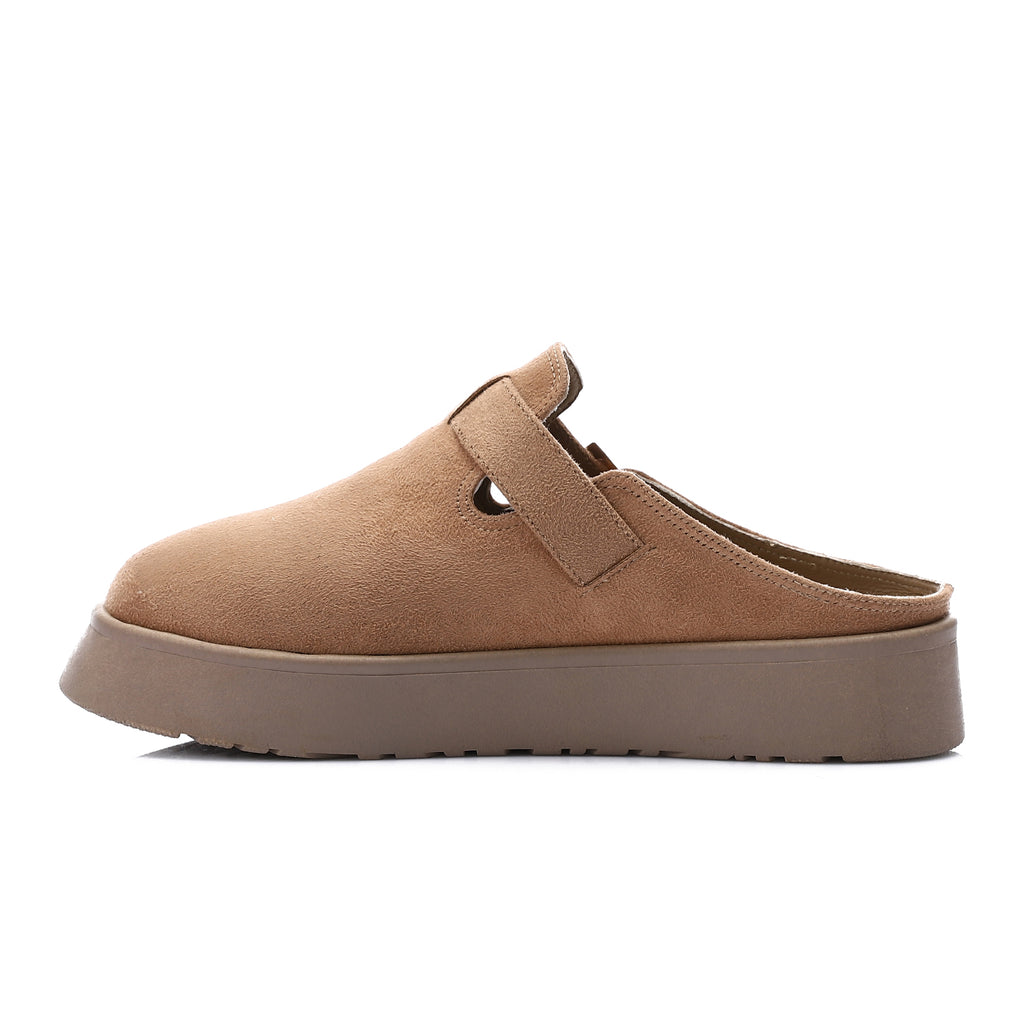 ONLY faux suede teddy lined clogs