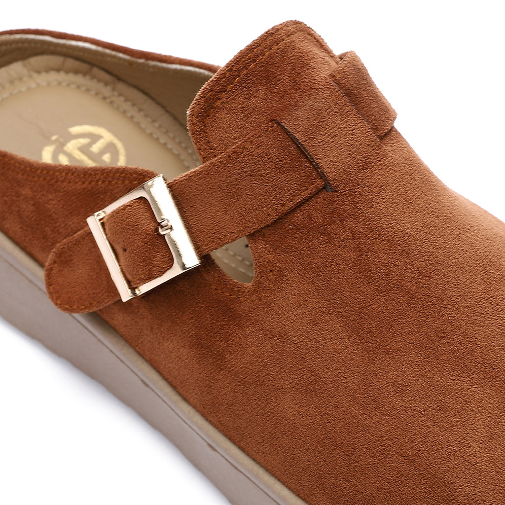 ONLY faux suede teddy lined clogs