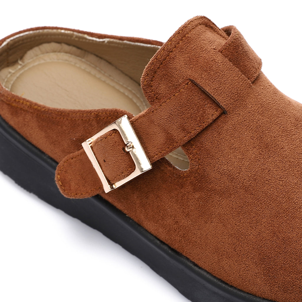 ONLY faux suede teddy lined clogs