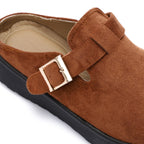 ONLY faux suede teddy lined clogs