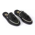 Noir Edge Tassel Mules