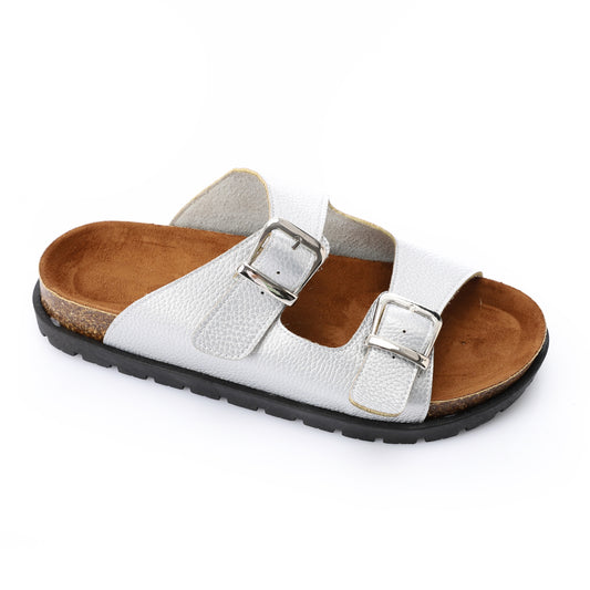 Silver Birko Sandal