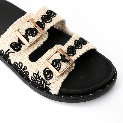 Wide Fit Fallon crochet sandals