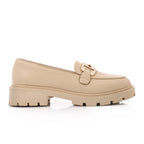 Topshop Cooper leather loafer with gold trim