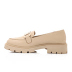 Topshop Cooper leather loafer with gold trim