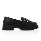 Topshop Cooper leather loafer with gold trim
