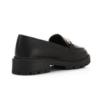 Topshop Cooper leather loafer with gold trim