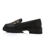 Topshop Cooper leather loafer with gold trim
