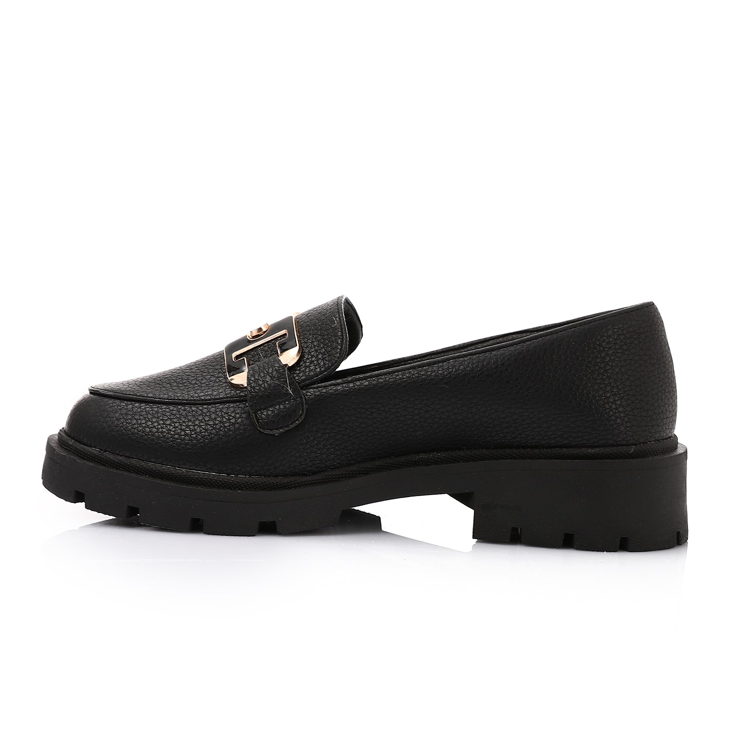 Topshop Cooper leather loafer with gold trim