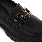 Topshop Cooper leather loafer with gold trim