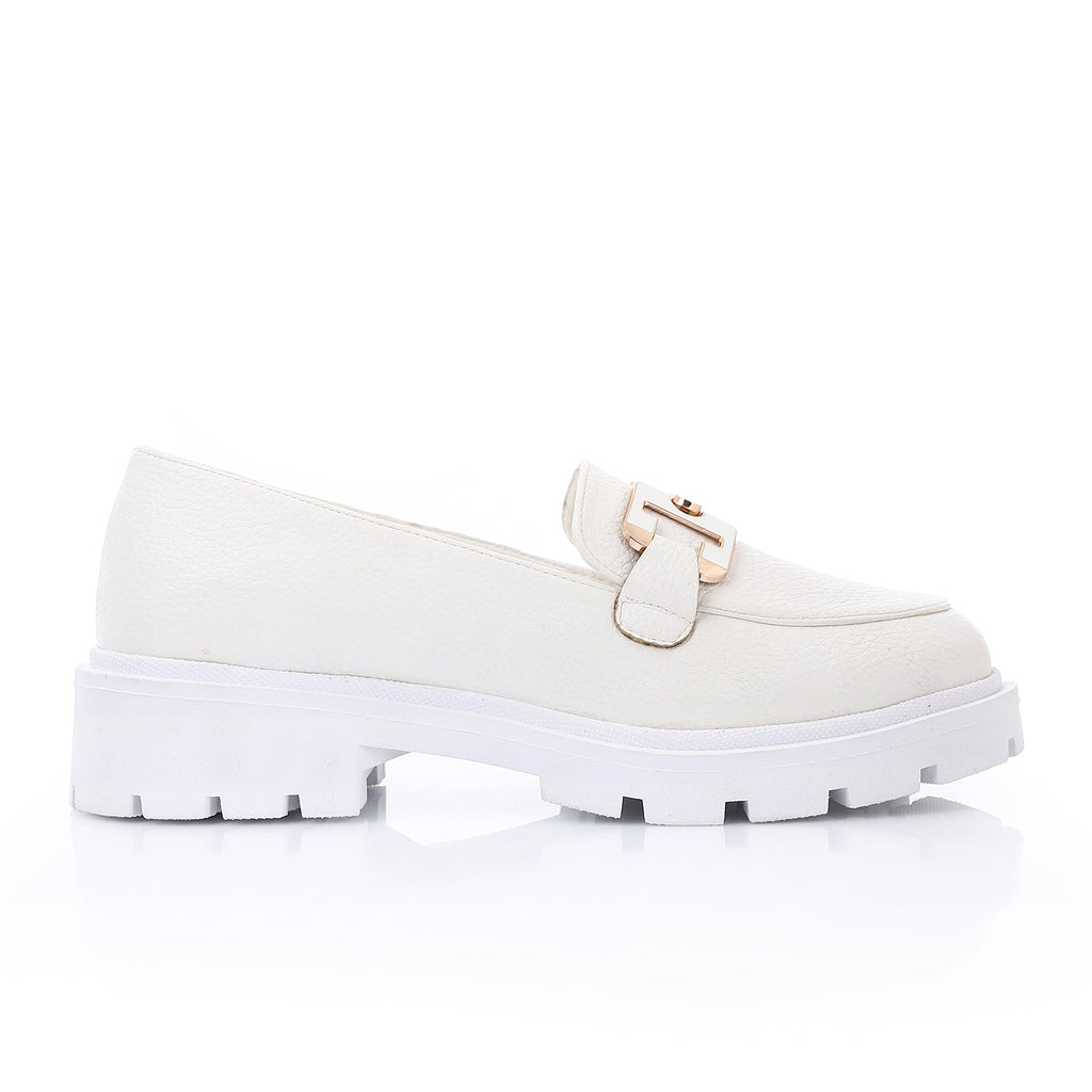 Topshop Cooper leather loafer with gold trim