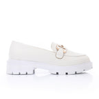 Topshop Cooper leather loafer with gold trim