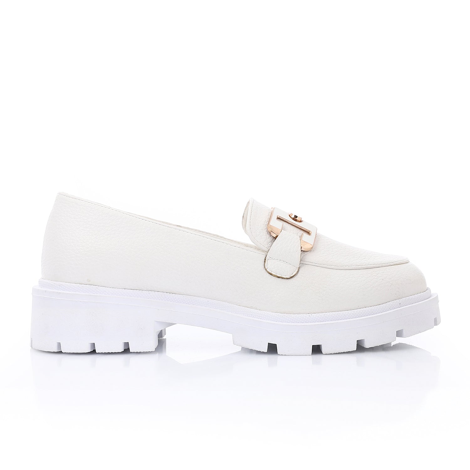 Topshop Cooper leather loafer with gold trim