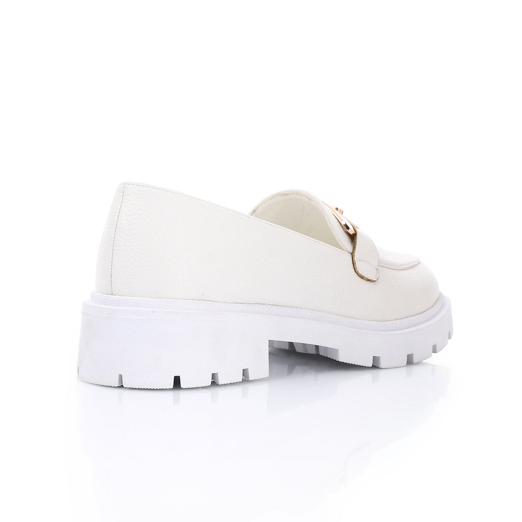 Topshop Cooper leather loafer with gold trim