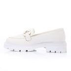 Topshop Cooper leather loafer with gold trim