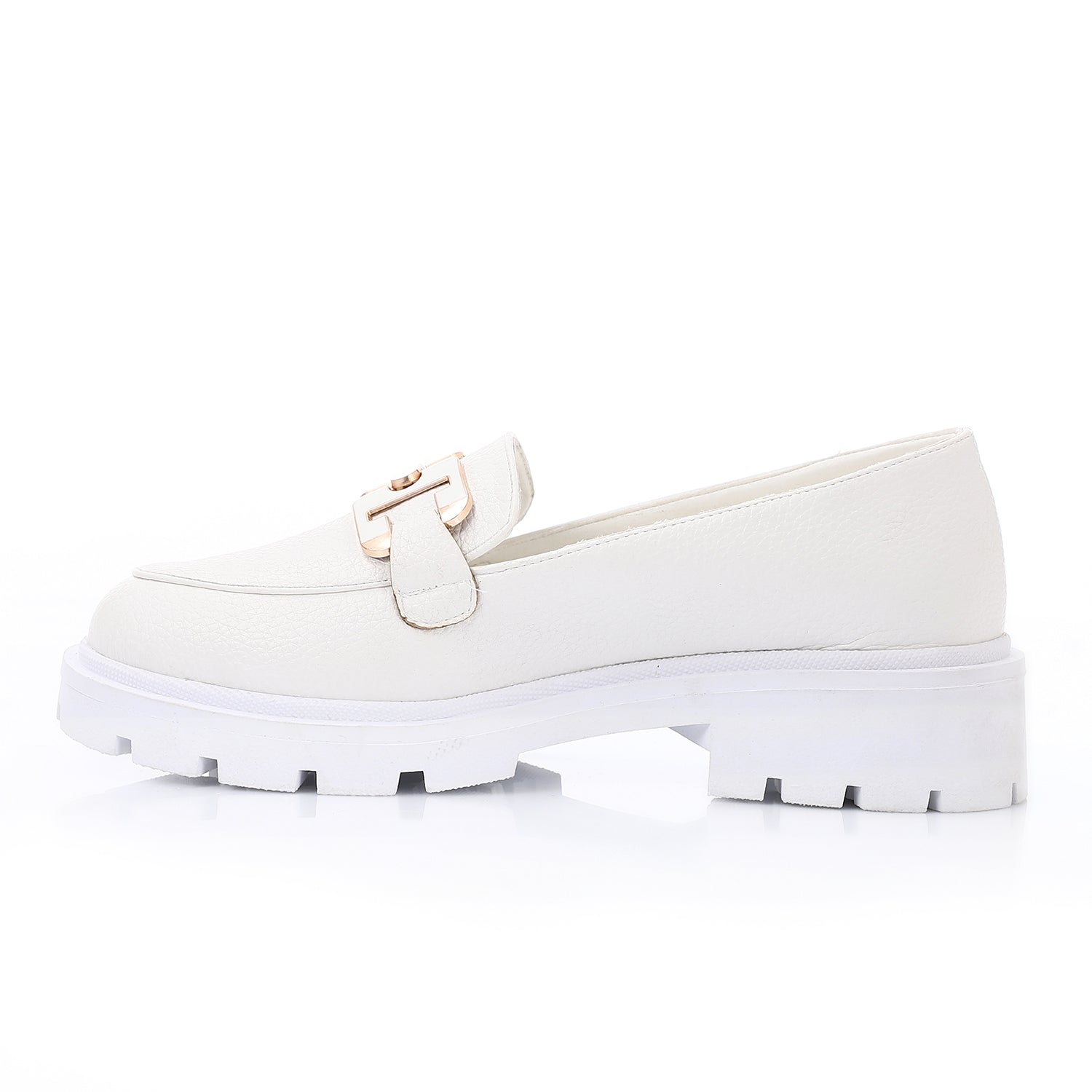 Topshop Cooper leather loafer with gold trim