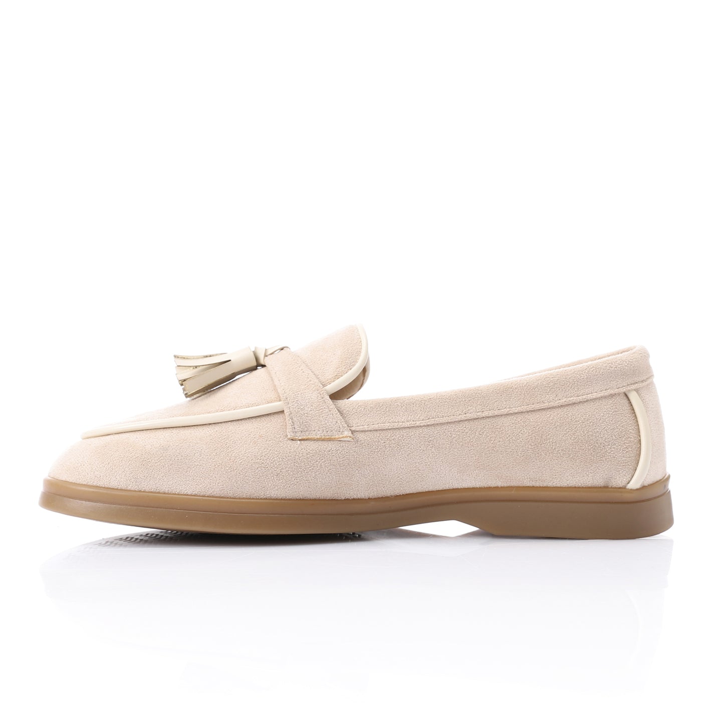 Tassel loafers in  beige suede leather