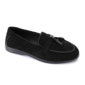 Tassel loafers in black suede leather
