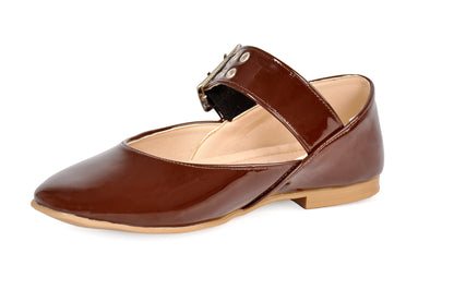 Buckled Patent Leather Mary Jane Flats