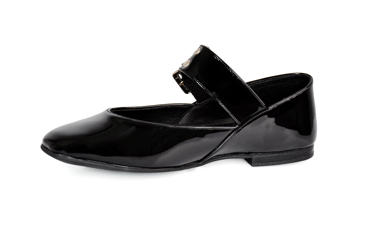 Buckled Patent Leather Mary Jane Flats