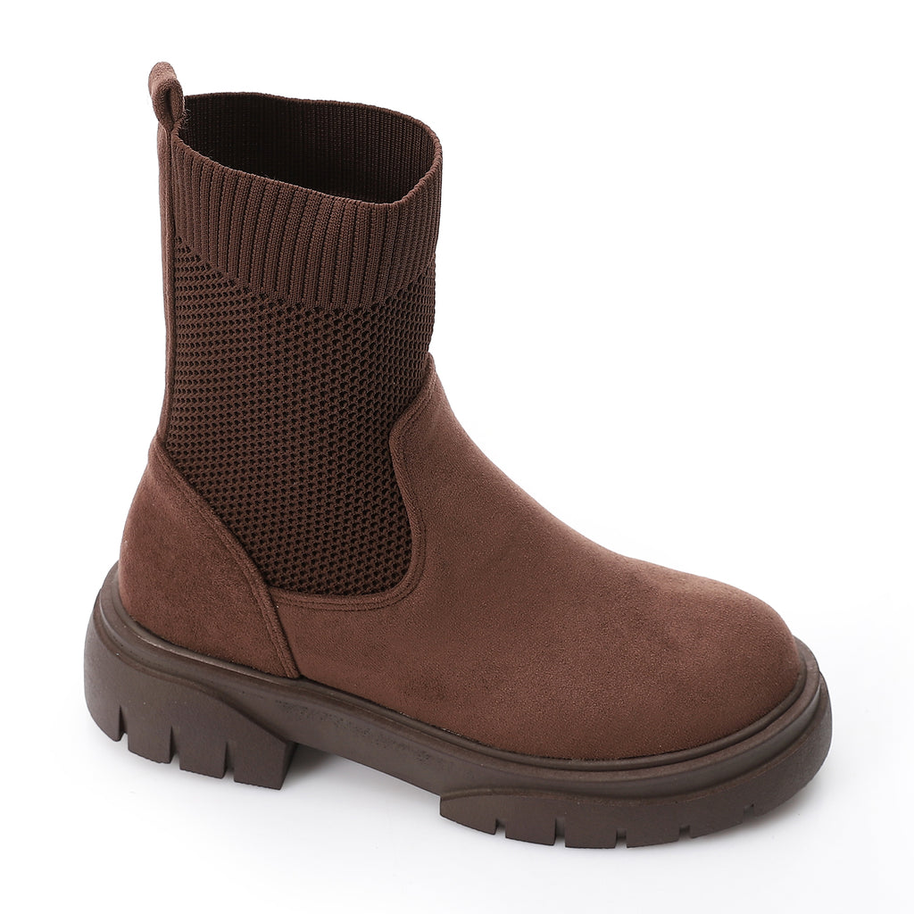 Sock Style Lug Sole Boots