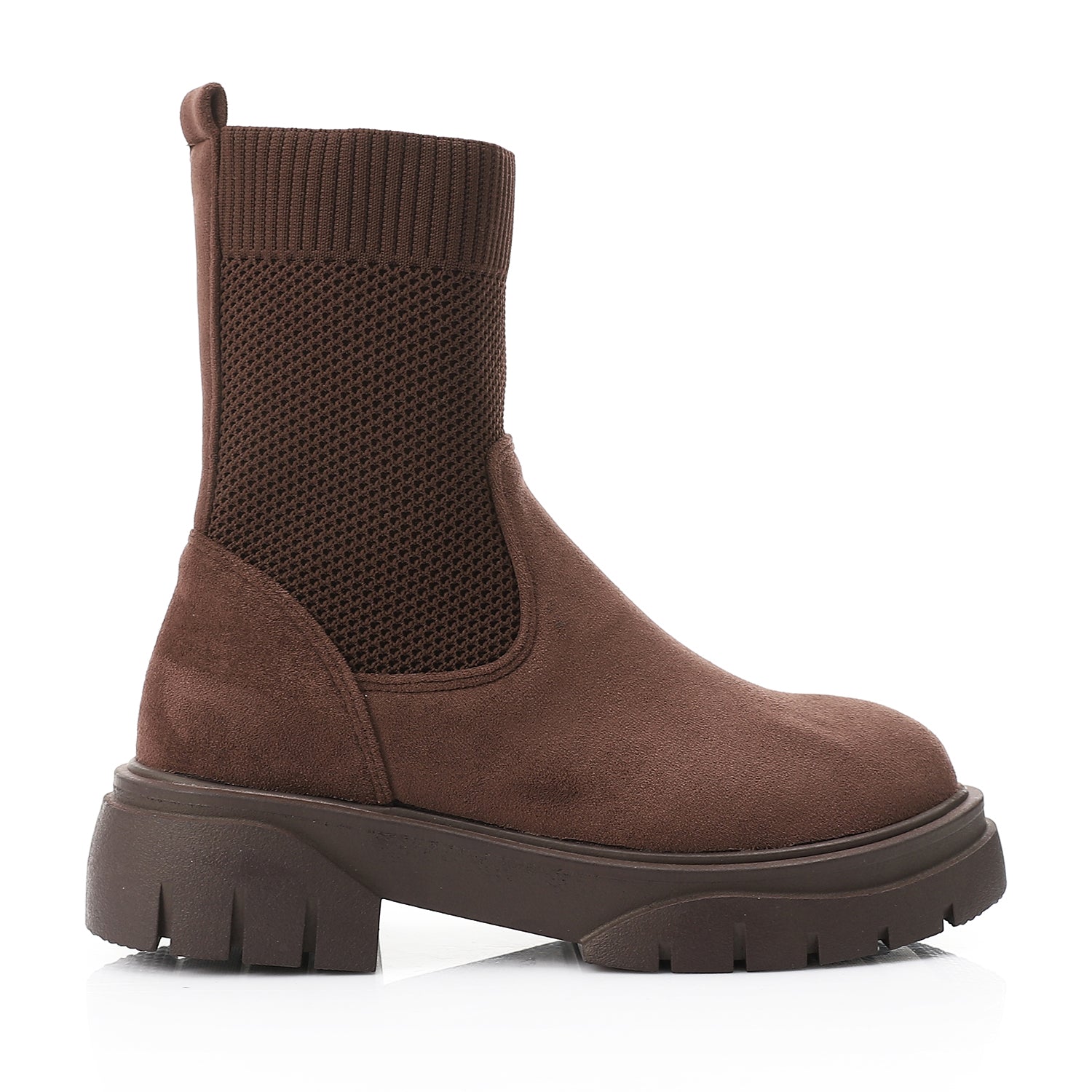 Sock Style Lug Sole Boots