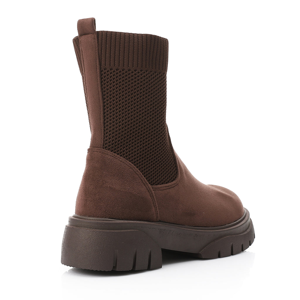 Sock Style Lug Sole Boots