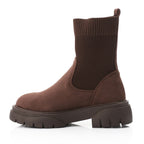 Sock Style Lug Sole Boots