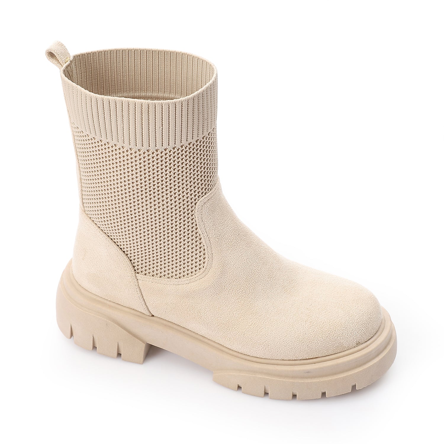 Sock Style Lug Sole Boots