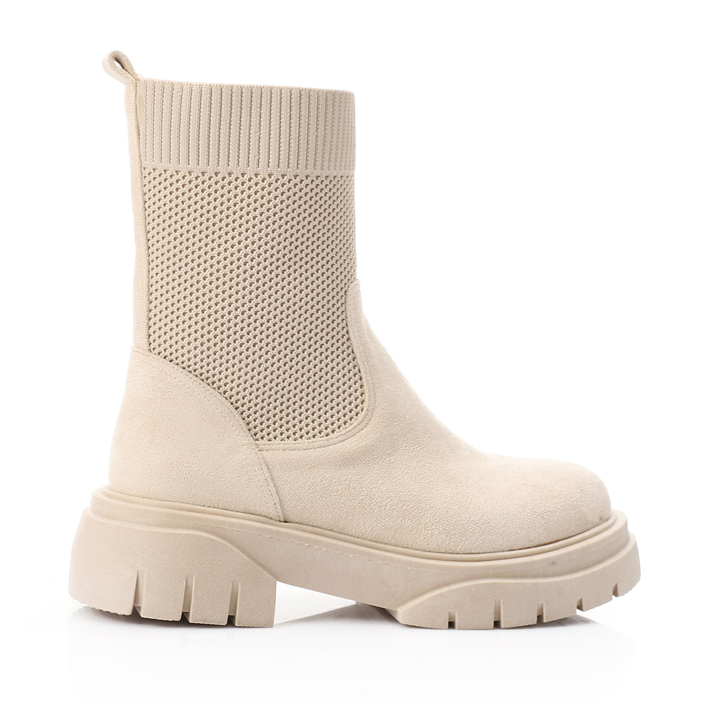 Sock Style Lug Sole Boots