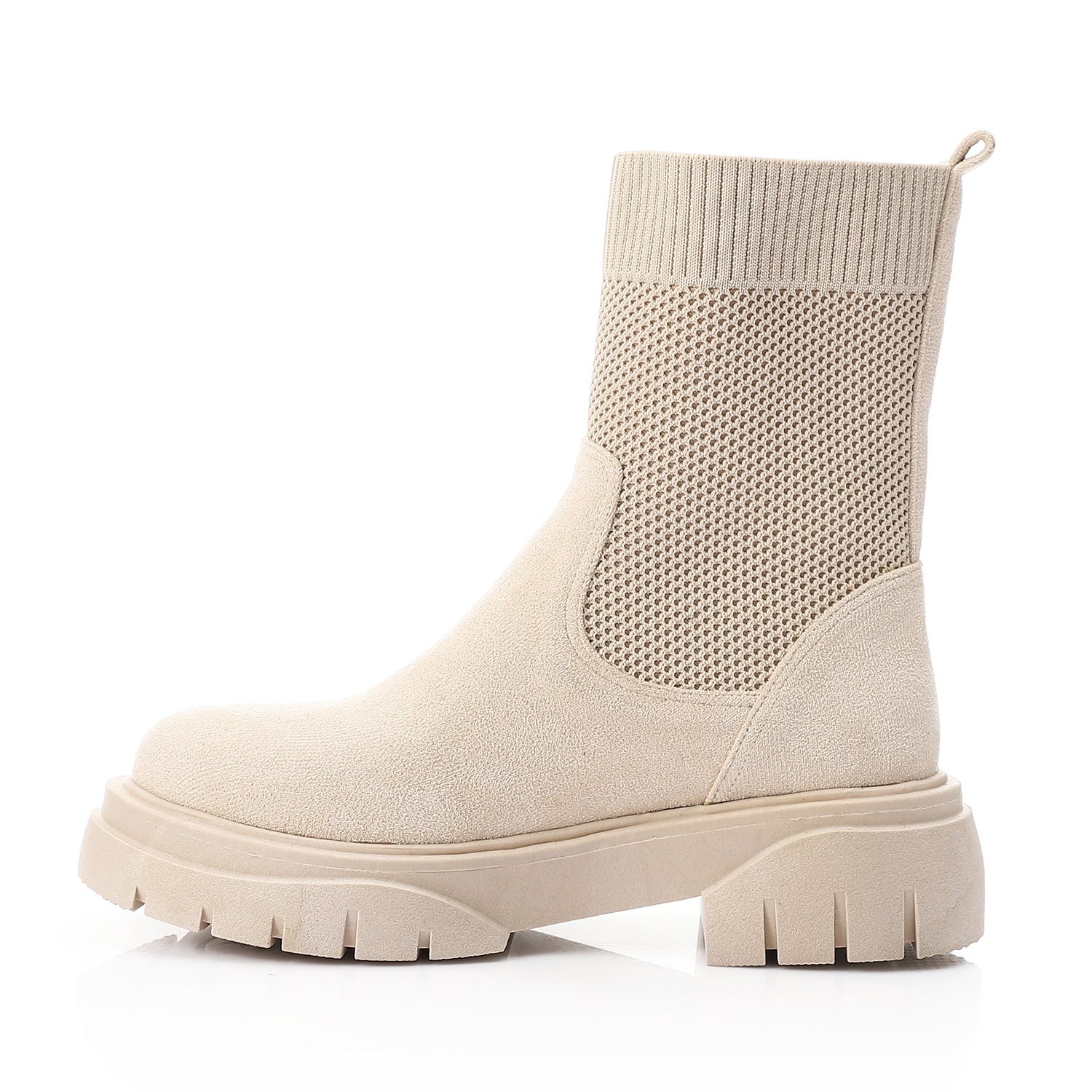 Sock Style Lug Sole Boots