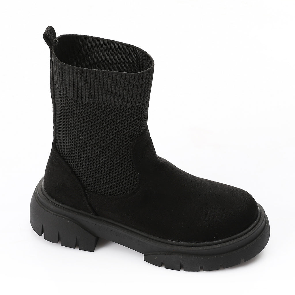 Sock Style Lug Sole Boots