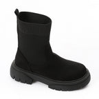 Sock Style Lug Sole Boots