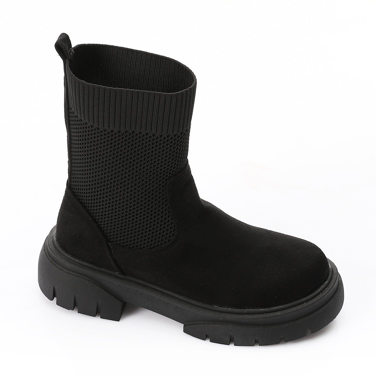 Sock Style Lug Sole Boots