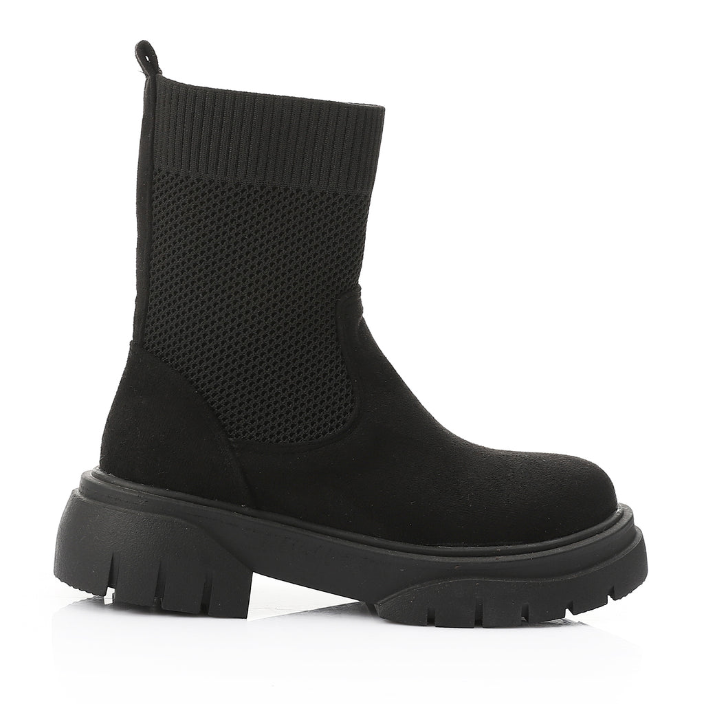 Sock Style Lug Sole Boots