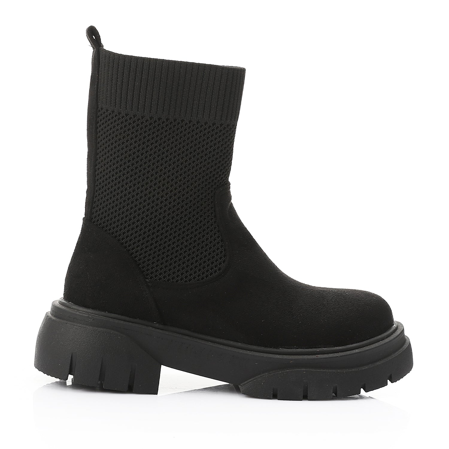 Sock Style Lug Sole Boots